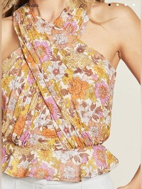 Veronica Beard Kailani Garden-Floral sleeveless silk Top size 8